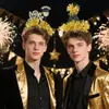 Decoração de Ano Novo 2027 Faixa de Cabelo Preto e Dourado Tema de Ano Novo Atmosfera de Festa Adereços para Fotos Caixa de Presente Faixa Colorida de Letras
