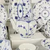 Estilo Europeo Lujo Ligero Moda Serie de Encaje de Hierba Tang Plato de Cena Occidental Exquisito Hueso de China Tazón para Fideos Vajilla Plato de Frutas para Uso Comercial y Doméstico
