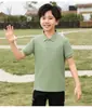 Camisa Polo 60% Algodón con Cuello de Solapa, Camiseta de Manga Corta para Padres e Hijos, Ropa de Trabajo con Logo Impreso, Camisa Cultural para Adultos, Uniforme de Clase para Niños