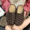 Pantuflas de media caña sin cordones para mujer, estilo coreano, con tacón oculto para mayor altura, adecuadas tanto para interiores como para exteriores, pantuflas de otoño de suela gruesa, diseño de lunares 2026