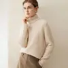 Nuevo Estilo Otoño/Invierno 2026 Suéter de Cuello Alto 100% Cachemira Pura para Mujer, Camisa Base de Punto Grueso de Canalé Holgada