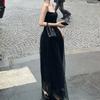 Pronto-Feito Menina Poço dos Desejos_Coleção Botão Cintura Vtg Inteligente Fada Gaze Saia Saia Saia Longa Saia