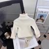 Tricô Gola Alta Meninas Outono e Inverno 2025 Macio Bebê Menina Moda Princesa Tricô Inverno Camiseta Infantil de Base