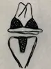 Ventas Directas de Fábrica Verano Europeo y Americano Nuevo Sexy Color Puro Transfronterizo Bikini Bikini Vacaciones en la Playa para Mujer Ins