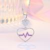 Collar electrocardiograma de baratijas europeas y americanas, cadena clavicular para mujer, joyería de desamor con forma de corazón rojo, colgante para el Día de San Valentín