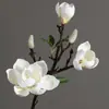 Nueva Flor Artificial de Magnolia Estilo Chino con 3 Cabezas de Orquídea Artificial Decoración del Hogar Mesa de Sala de Estar Flor Artificial al por Mayor 1 Pieza Dropshipping