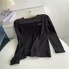 Camiseta Interior de Algodón Cepillado Fino Inglés, Cómoda y Versátil en Otoño, Top Interior Holgado, Camiseta Holgada de Algodón para Mujer