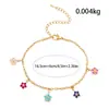 Pulsera Colgante Flor de Cuatro Hojas Incrustada con Micro Diamantes de Acero Inoxidable Cdd Accesorio de Moda para Mujer con Flores Pequeñas de Diamantes de Colores Pulsera Ajustable Fuente de Fábrica