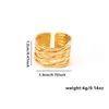 Moda Europea y Americana Estilo Ins Anillo Simple de Acero de Titanio Chapado en Oro de 18k Asimétrico Geométrico Acero Inoxidable Joyería para Dama Venta Caliente