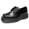 Zapatos Pequeños de Cuero de Suela Gruesa de 3 Ojales para Mujer, Botines Casuales de Cuero Genuino de Corte Bajo con Punta Cuadrada Británica para Estudiantes, Plataforma de Grosor Medio para Mujer