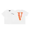 VLONE FOG Trendy Brand Big V Mother Logo Cherry Blossom Manga curta Esboço Bordado Lip Print Graffiti Print Camiseta