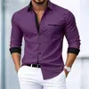 Estación Independiente de Amazon Transfronteriza Camisa para Hombre Bloque de Color Casual Cómoda Diaria Vacaciones Estampado Manga Larga Cuello Camisa