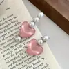 Pasador Serie Corazón Rosa Perla de Imitación Dulce Adorno para la Cabeza Exquisito de Gama Alta Pinza Lateral para Flequillo