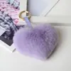 Celebridad de Internet Moda Comercio Exterior Pelo de Conejo Rex Llavero con Forma de Corazón Colgante de Piel Pelo Real Corazón de Melocotón Joyería para Bolsas para el Cabello