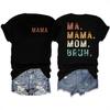 Comercio exterior Código europeo y americano Camiseta Día de la Madre Patrón DIY En stock Algodón 180g Manga corta Amazon Venta al por mayor Camiseta estampada