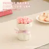 Conjunto de Garfos de Frutas com Pote de Armazenamento de Cerâmica em Formato de Rosa, Cerâmica para Uso Doméstico, Feminino e Esteticamente Agradável, Recipiente Criativo e Fofo para Sobremesas