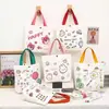 Bolsa de Lona Lisa para Fazer Você Mesmo Produção Logotipo Impresso Simples Grande Capacidade Bolsa Tiracolo Bolsa de Compras Publicidade Bolsa de Algodão