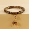 Pulseira de anel de contas de barril de sândalo verde, pulseira de sândalo para homens e mulheres, texto, brincadeira, contas de rosário, anel único, pulseira com pingente, joias de pulseira, atacado