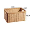 Mesa de Té Cesta de Bocadillos Mesita de Noche Caja de Almacenamiento Cesta con Cajón Cesta de Almacenamiento para Artículos de Baño Marco de Ratán de Plástico
