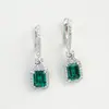 Brincos de Esmeralda Cultivada Prata 925 Super Brilhantes Venda Quente Transfronteiriça Moda Luxo Leve Personalizado Moda Marca Famosa Estilo Ins