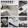 Pegatina de Cocina Patrón Mármol Prueba de Aceite Prueba de Humedad Impermeable Autoadhesiva Engrosada Gabinete Estufa de Cocina Resistente a Altas Temperaturas Pegatina para Humos