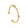 Pulseira Aberta em Ouro 14K com Design de Nó Ajustável, Textura Trançada, Estilo Europeu e Americano, Joias Transfronteiriças Amazon