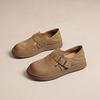 Zapatos Burken de Entrenamiento Clásicos de Estilo Coreano para Mujer Otoño 2024 Cuero de Vaca de Primera Capa Zapatos de Una Capa de Un Paso Mocasines Ligeros y Cómodos