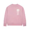Suéter de Punto Jacquard de Color Sólido con Letras Estilo Coreano de Invierno, Cuello Redondo, Holgado Casual Versátil de Manga Larga para Pareja