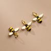 Prata S925 Banhada a Ouro Pintura Estéreo Pequeno Pingente de Abelha Pulseira Pingente DIY Acessórios de Joalheria Atacado Q0429