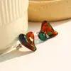 Diseño de nicho de alta calidad estilo exquisito joyería para orejas al por mayor aretes vintage de baya roja azul marino gelatina adorables