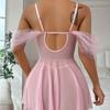 Comércio Exterior Europeu e Americano Nova Lingerie Sexy Malha Sexy Transparente Suspensórios Flor Uma-Ombro Traje Sexy Atacado