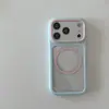 Funda Transparente con Borde de Color Contrastante Adecuada para iPhone17Promax Soporte Magnético Funda para Teléfono Apple 16/15Pro