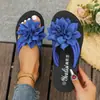 Chanclas Planas para Mujer con Diseño de Flor, Talla Grande, Unisex Verano Nuevo Estilo Sandalias de Pareja