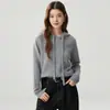 Sudadera de Cachemir para Mujer 2026 Otoño Invierno Nueva Elegante Casual Versátil Color Sólido Jersey con Capucha Tejido Caliente Suéter