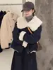 Parka Corta Gruesa Estilo Coreano Estilo Perezoso para Mujer Invierno 2025 Holgada Aspecto Adelgazante Chaqueta Cálida con Forro de Polar Top de Moda
