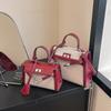 Moda Transfronteriza Comercio Exterior Bolso Kelly para Mujer 2025 Nuevo Bolso Simple Color Contrastante Gran Capacidad Un Solo Hombro Bandolera