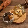 Pulsera elástica de aleación retro personalizada de estilo étnico transfronterizo europeo y americano para mujer, pulsera bohemia, venta al por mayor de joyería