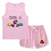 Chal de Verano 2023 para Niños Pantalones Cortos Camiseta Básica Casual Coreana Absorción de Sudor Dulce Conjunto de Camiseta sin Mangas Interior para Niños