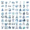 64 Pegatinas de Invierno Azules, Manualidades Atmosféricas DIY, Decoración para Ipad, Teléfono Móvil y Computadora Pegatinas Impermeables Transfronterizo