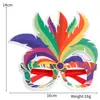 Nuevas Gafas de Carnaval Decoración Mascarada Fiesta de Disfraces Suministros Marco de Gafas de Plumas de Colores Accesorios para Fotos