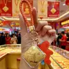 Llavero Colgante para Bolso Mazu Miaoling Zhaoying de Oro Puro 999 de Shuibeijin Regalo Festivo para Recuerdos