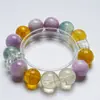 Pulsera de Cuarzo Limón de Cristal Natural Color Macarrón para Mujer, Pulsera Versátil de Perlas de Concha, Pulsera de Regalo al por Mayor