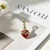 Collar con Forma de Corazón Yanbai para Mujer, Diseño de Nicho de Lujo Ligero, Cobre Incrustado con Circonita, Colgante de Rubí Espinoso, Cadena Versátil para Clavícula, Collar Dorado