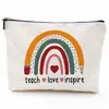 Bolsa de Maquillaje con Temática de Maestro Bolsa de Almacenamiento Impresa con Patrón de Maestro Regalo para Estudiantes para Maestro en el Día del Maestro