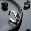 Anillo Ojo de Caballo para Hombre Material de Cobre Diseño Retro Anillo Pequeño Casual de Alta Gama Joyería Personalizada para Mujer Venta al por Mayor