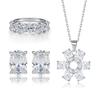 Nuevo conjunto de joyería transfronteriza de plata de ley S925 con colgante de estrella de cinco puntas, collar y pendientes para mujer, estilo europeo y americano.