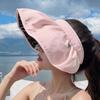 Sombrero de Sol para Mujer, Primavera y Verano, Goma Negra, Parte Superior Abierta, Factor de Protección UV 50+, Doble Uso, Ala Ancha, Estilo Diadema, Sombrero de Protección Solar para Exteriores