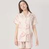 Pijama de Verão Feminino de Seda de Gelo Roupas para Casa Pijamas Atacado Primavera e Verão Roupa para Casa de Seda de Algodão Conjunto de Manga Curta de Algodão e Viscose