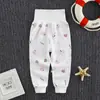 Pantalones de algodón para bebé de cintura alta para la barriga, pantalones de pijama de doble uso para recién nacidos, pantalones de otoño para niños y niñas, pantalones de cintura alta para niños, venta al por mayor
