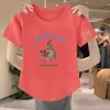 Ropa de Maternidad Talla Grande Blanca Hombro Normal Manga Corta Tipo Algodón para Mujer 2024 Nuevo Top Pequeño Dulce Picante Top Pequeño Verano